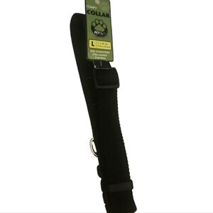 NEW! COMFY COLLAR Black Adjustable Dog Pet Collar Accessory Large.